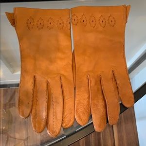 VINTAGE LAMBSKIN LEATHER LUGGAGE TAN GLIVES M